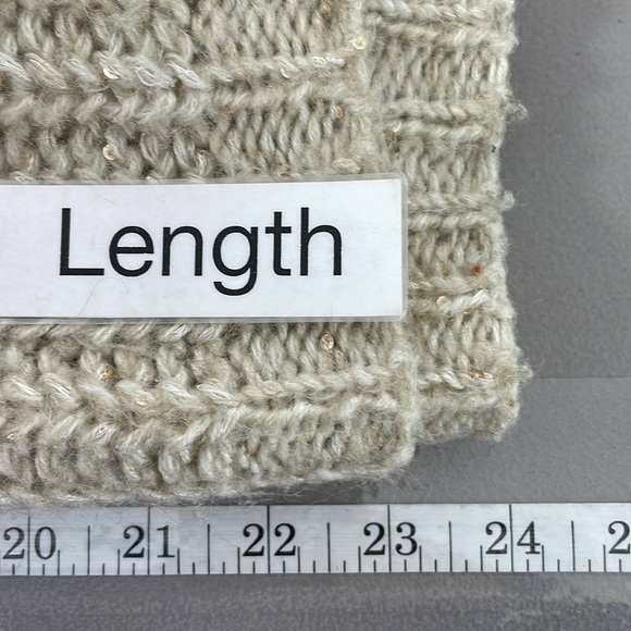 Anthropologie Knitted & Knotted Sweater Women's S Small Cream Gold Knit Pullover - Picture 13 of 13